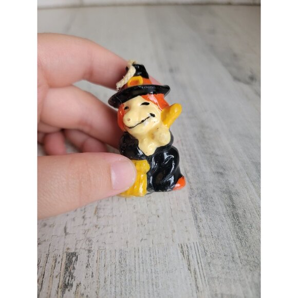 Vintage Mini candle Halloween witch broom collectible figure - Picture 2 of 6